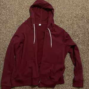 Old Navy Maroon Zip Up Hoodie